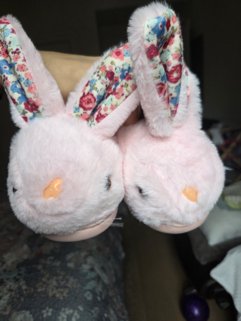 Plush Pink Bunny Kids Slippers